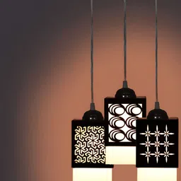Gojeeva Black Wood Square Shaped Wall Lamp-14