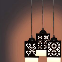 Gojeeva Black Wood Square Shaped Wall Lamp-picture-34