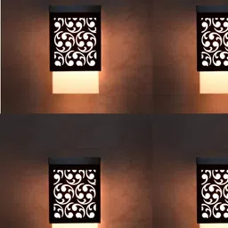 Gojeeva Black Wood Square Shaped Wall Lamp-image-98