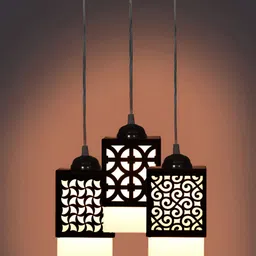 Gojeeva Black Wood Square Shaped Wall Lamp-picture-33