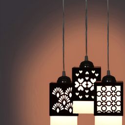 Gojeeva Black Wood Square Shaped Wall Lamp-26