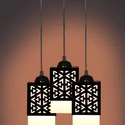 Gojeeva Black Wood Square Shaped Wall Lamp-16