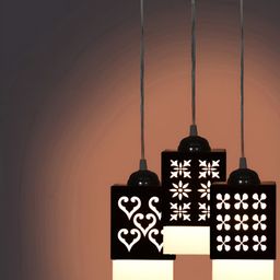 Gojeeva Black Wood Square Shaped Wall Lamp-image-64