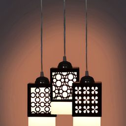 Gojeeva Black Wood Square Shaped Wall Lamp-31