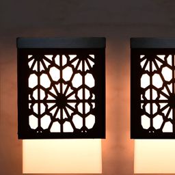 Gojeeva Black Wood Square Shaped Wall Lamp-image-88