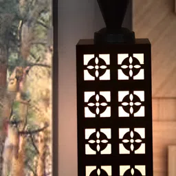 Gojeeva Black Wood Square Shaped Wall Lamp-31
