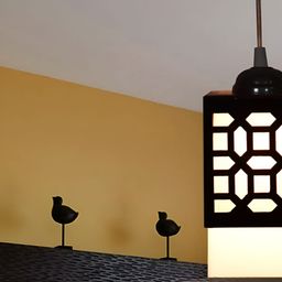 Gojeeva Black Wood Square Shaped Wall Lamp-image-53