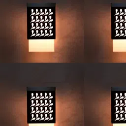 Gojeeva Black Wood Square Shaped Wall Lamp-image-64
