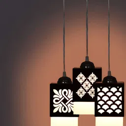 Gojeeva Black Wood Square Shaped Wall Lamp-image-64