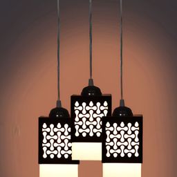 Gojeeva Black Wood Square Shaped Wall Lamp-38
