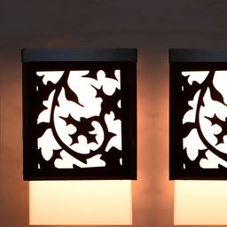 Gojeeva Black Wood Square Shaped Wall Lamp-picture-15