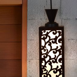 Gojeeva Black Wood Square Shaped Wall Lamp-33