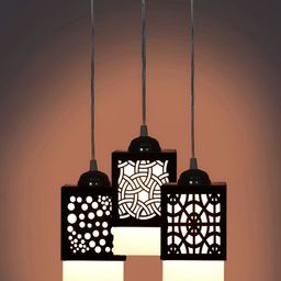 Gojeeva Black Wood Square Shaped Wall Lamp-image-79