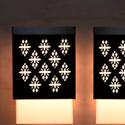 Gojeeva Black Wood Square Shaped Wall Lamp-picture-44