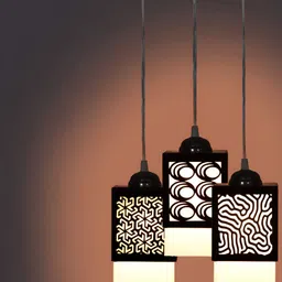 Gojeeva Black Wood Square Shaped Wall Lamp-image-51