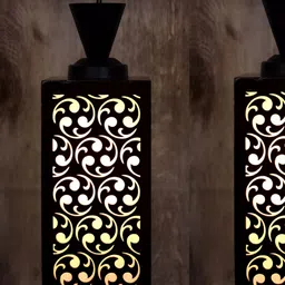 Gojeeva Black Wood Square Shaped Wall Lamp-37