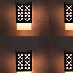 Gojeeva Black Wood Square Shaped Wall Lamp-image-95