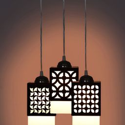 Gojeeva Black Wood Square Shaped Wall Lamp-35