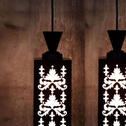 Gojeeva Black Wood Square Shaped Wall Lamp-20