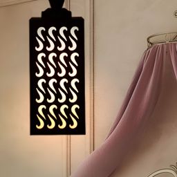 Gojeeva Black Wood Square Shaped Wall Lamp-44