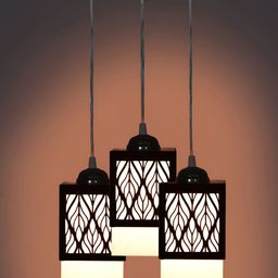 Gojeeva Black Wood Square Shaped Wall Lamp-28