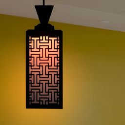Gojeeva Black Wood Square Shaped Wall Lamp-17