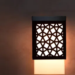 Gojeeva Black Wood Square Shaped Wall Lamp-image-90