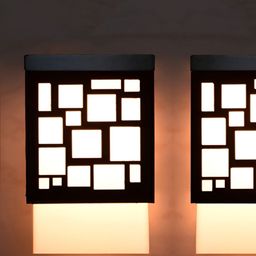 Gojeeva Black Wood Square Shaped Wall Lamp-image-91