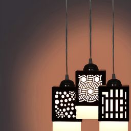 Gojeeva Black Wood Square Shaped Wall Lamp-18