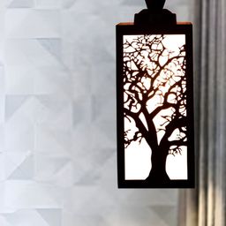 Gojeeva Black Wood Square Shaped Wall Lamp-51