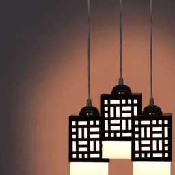 Gojeeva Black Wood Square Shaped Wall Lamp-picture-3