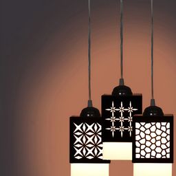 Gojeeva Black Wood Square Shaped Wall Lamp-36