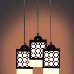 Gojeeva Black Wood Square Shaped Wall Lamp-14