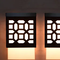 Gojeeva Black Wood Square Shaped Wall Lamp-image-65