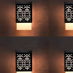 Gojeeva Black Wood Square Shaped Wall Lamp-image-55