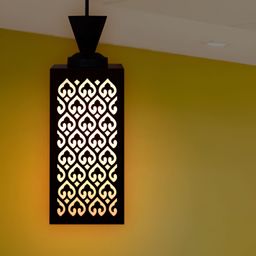 Gojeeva Black Wood Square Shaped Wall Lamp-picture-23