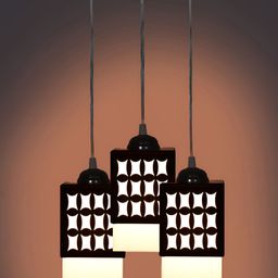 Gojeeva Black Wood Square Shaped Wall Lamp-11