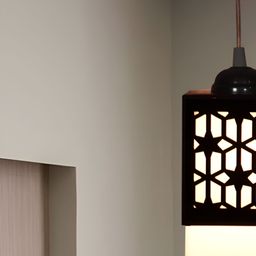 Gojeeva Black Wood Square Shaped Wall Lamp-19