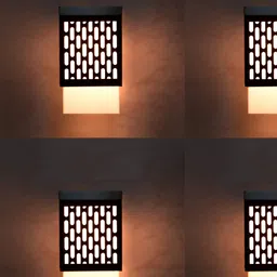 Gojeeva Black Wood Square Shaped Wall Lamp-image-97