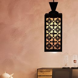 Gojeeva Black Wood Square Shaped Wall Lamp-image-48