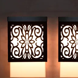Gojeeva Black Wood Square Shaped Wall Lamp-image-98