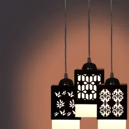 Gojeeva Black Wood Square Shaped Wall Lamp-image-28