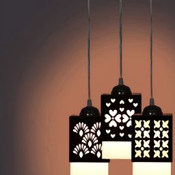 Gojeeva Black Wood Square Shaped Wall Lamp-picture-8