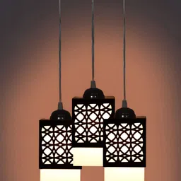 Gojeeva Black Wood Square Shaped Wall Lamp-image-24