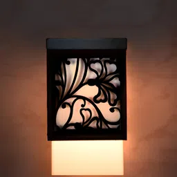 Gojeeva Black Wood Square Shaped Wall Lamp-image-94