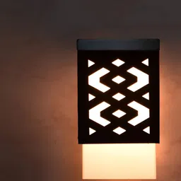 Gojeeva Black Wood Square Shaped Wall Lamp-picture-47
