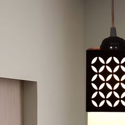 Gojeeva Black Wood Square Shaped Wall Lamp-32