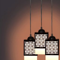 Gojeeva Black Wood Square Shaped Wall Lamp-20