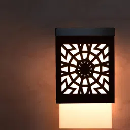 Gojeeva Black Wood Square Shaped Wall Lamp-image-96