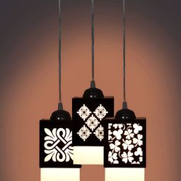 Gojeeva Black Wood Square Shaped Wall Lamp-35